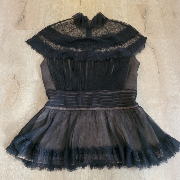 Tadashi Silk Black Shirt - Picture 1 of 9